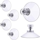 flintronic 6 PCS Suction Cups 32mm Clear Window Suckers Knurled Nut