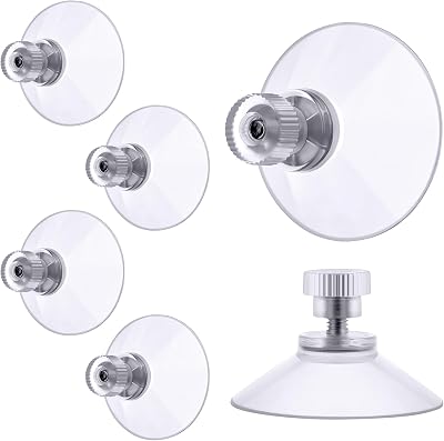 flintronic 6 PCS Suction Cups 32mm Clear Window Suckers Knurled Nut