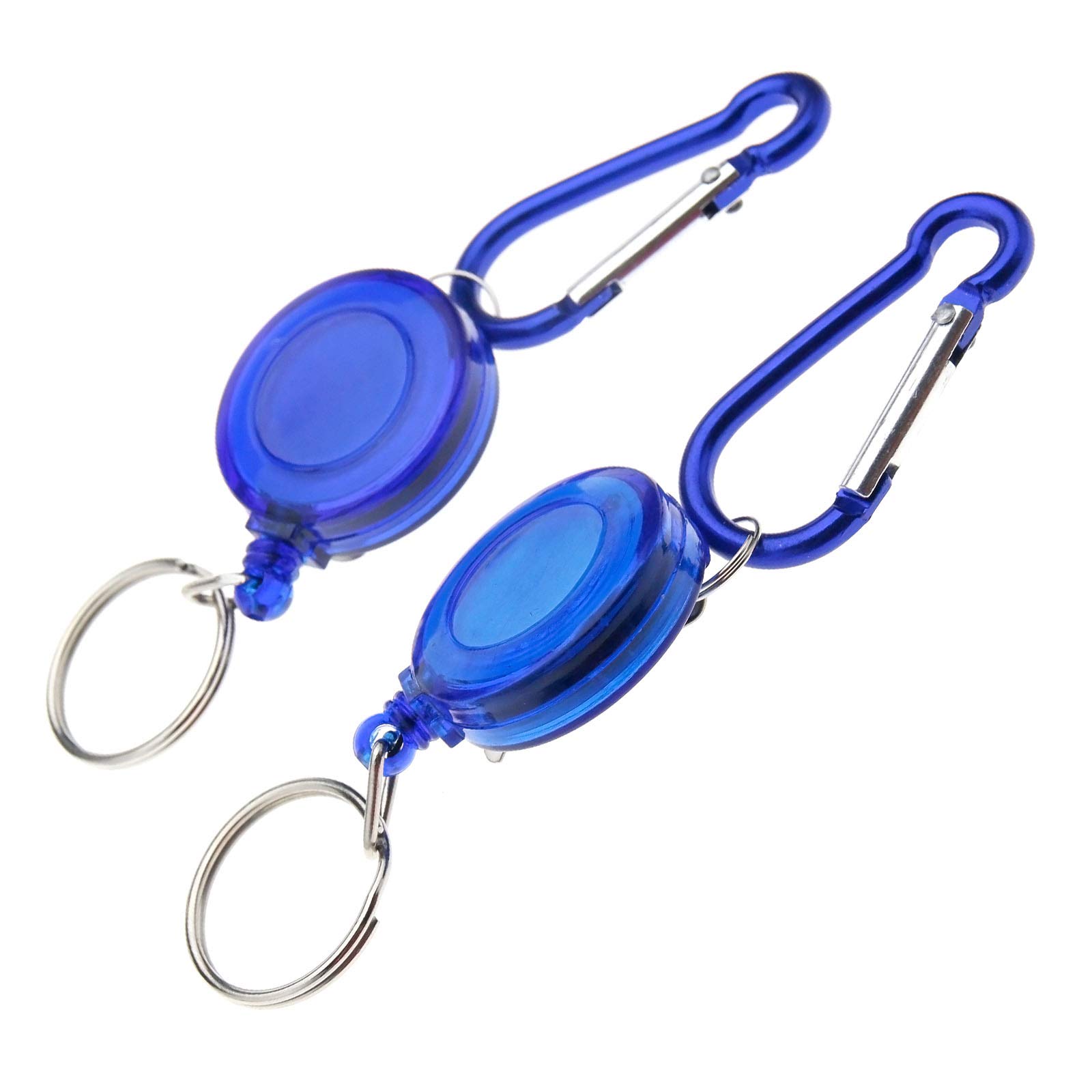 D2D 2 X Retractable Key Chain Badge Reel - Recoil Carabiner ID Ski Pass Holder YoYo