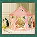 Debug Princess Tent Kids Play Tent Teepee Girls Toys Children Castle Games House with Star String Lights and Party Flags for Indoor/Outdoor Fun - 55