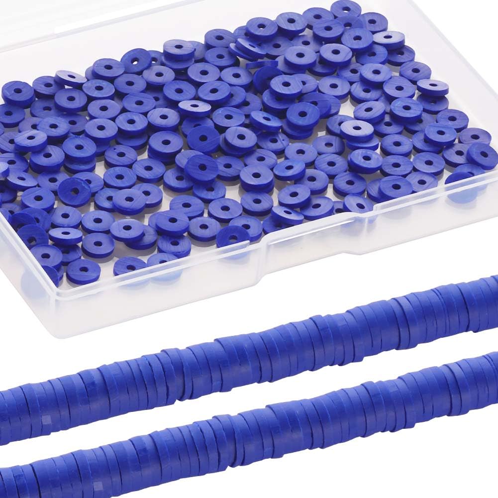 SUNNYCLUE 2 Strands 700Pcs+ Blue Clay Bead Heishi Beads 6mm Polymer Clay Bulk Summer Ocean Heishi Disc Spacer Loose for Jewellery Making DIY Bracelets Necklace Craft Supplies — image 1
