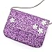 Elesa Miracle Little Girl Bag Purse Kids Sequins Crossbody Purse Messenger Bag Party Handbag Shiny Shoulder Bag (Purple)