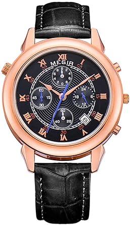 Crown Prince Chronograph Black Dial Luxury Chronometer Mens Watch - ML2013GBK