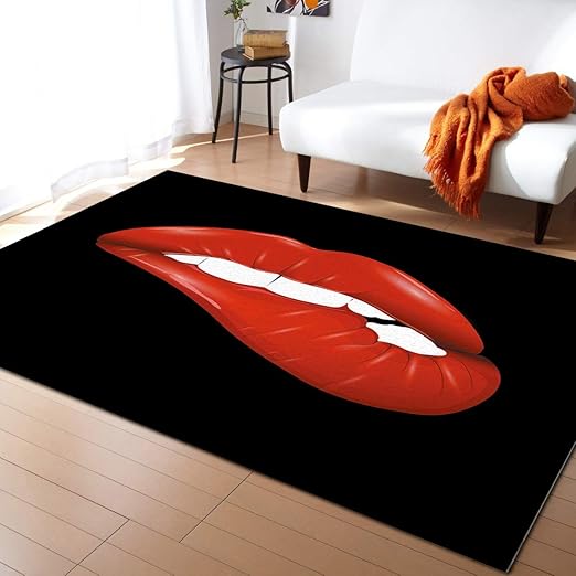 Amazon Com Babe Maps Modern Soft Area Rugs 2 X 3 Non Woven Fabric Rug For Livingroom Bedroom Kids Room Home Decor Floor Carpets Sexy Red Lips Home Kitchen