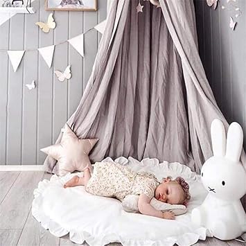 Amazon Lulaa ベビー プレイマット ラグマット 円形 綿 敷きマット