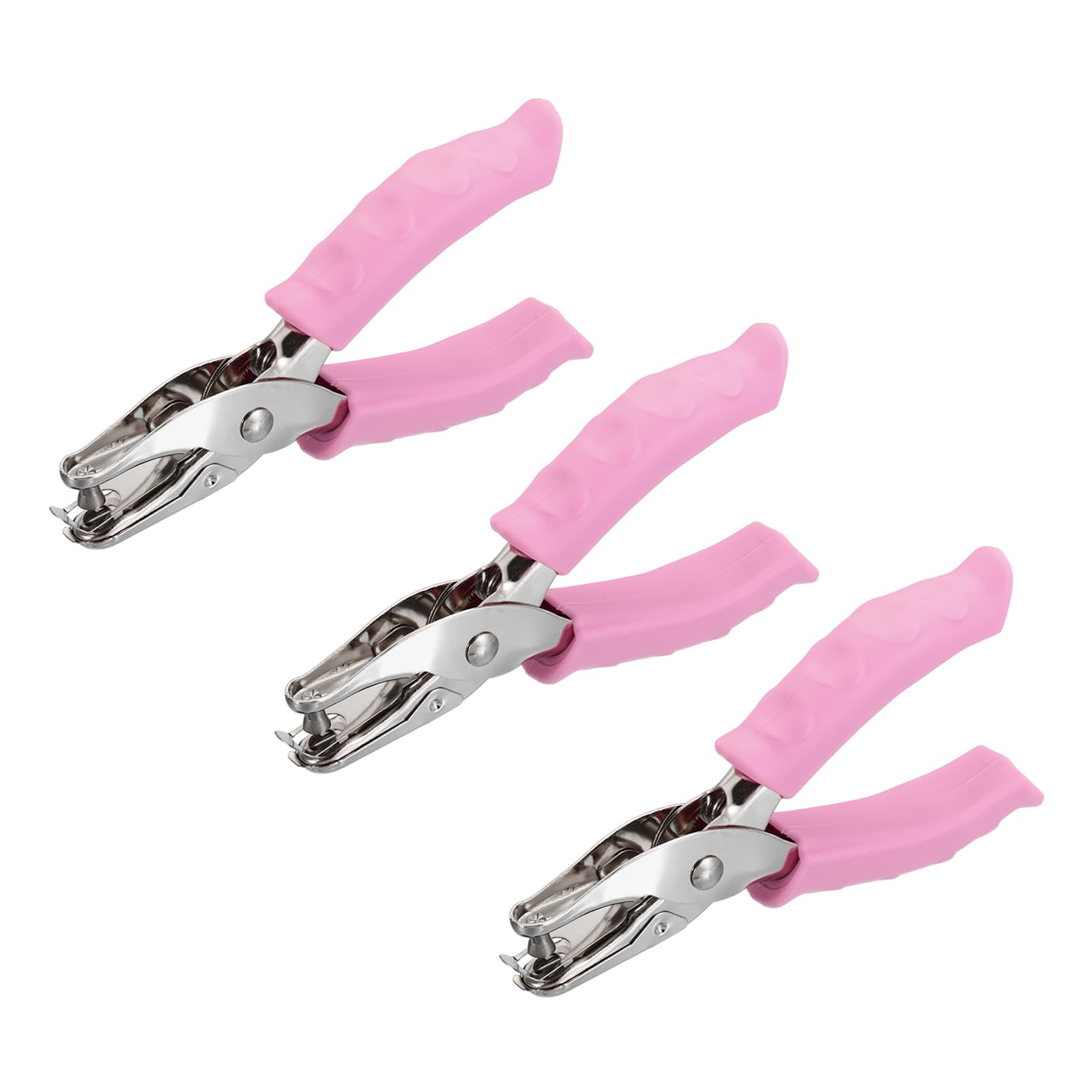 YOKIVE 3 Pcs Single Hole Punch Hole Paper Puncher | Metal Paper Punching Tool Great for Packaging Card Scrapbook Notebook, (Pink 1/4")