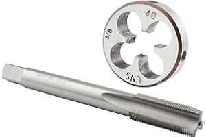 Burkit 3/8"-40 UNS Tap and Die Set Right Hand, 3/8 x 40 UNS Machine Thread Tap and Round Die