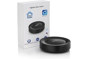 YASORN eMylo Zigbee Smart Alarm, Black, TUYA/SmartLife APP Control, Sound & Light Alarm with Auto Push Notification for Residential Units, Hospitals, Nursing Homes (Requires TUYA Zigbee Hub)