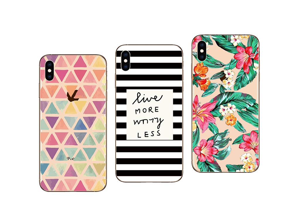 NOVAGO iPhone XS MAX Pack of 3 Protective Cases with Fantasy Pattern Compatible Apple iPhone XS MAX 6.5 Inch (Pack#1)