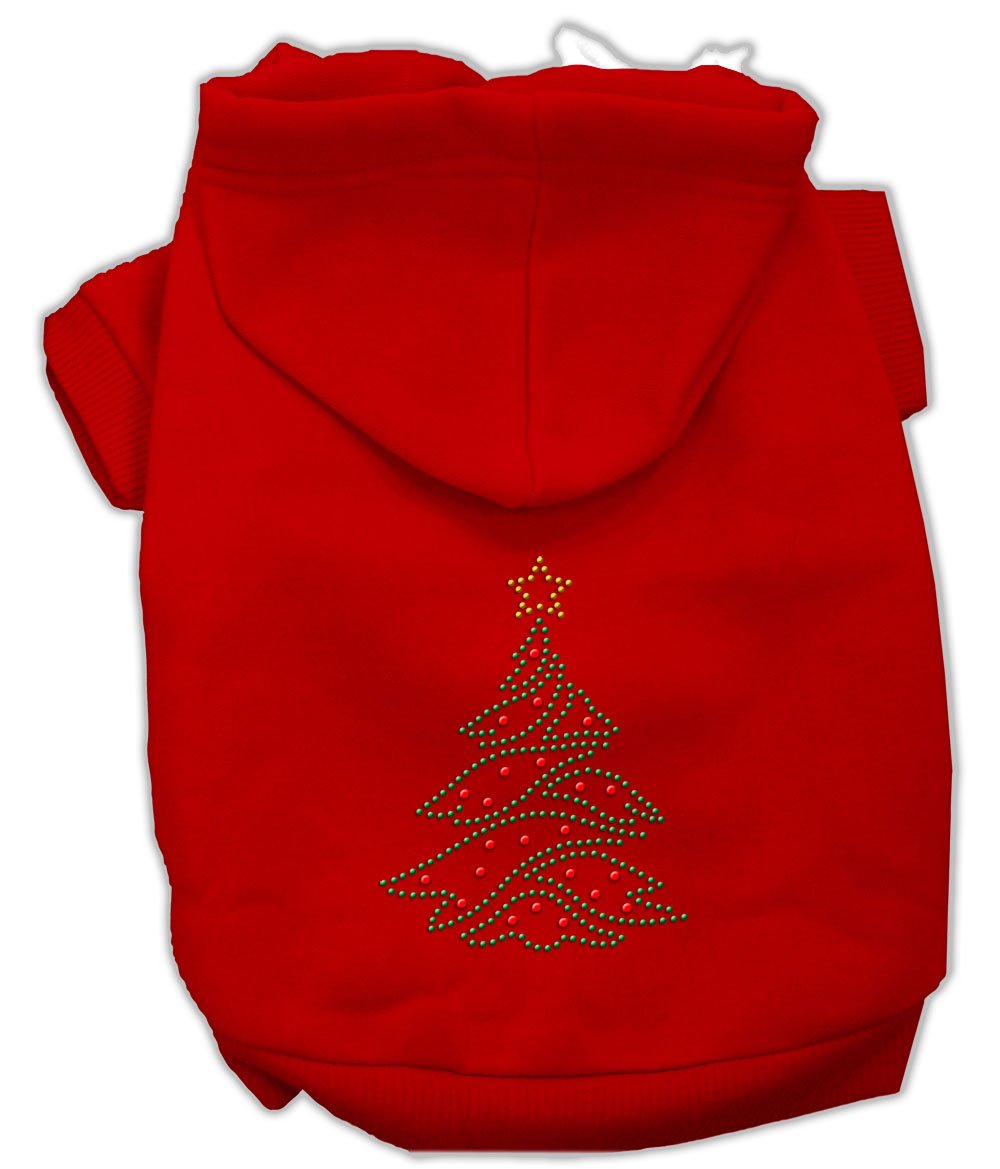 Mirage Pet Products Christmas Tree Hoodie, 14-inch, Red