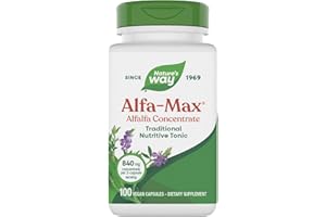 Nature's Way Alfa-Max - Alfalfa Supplement - Alfalfa Leaf, Stem & Flower - Gluten Free & Vegan - 100 Capsules