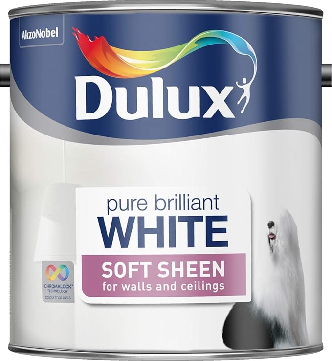 Dulux Soft Sheen Emulsion Paint For Walls And Ceilings Pure Brilliant