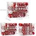Sea Team 84 Pieces of Assorted Shatterproof Christmas Ball Ornaments Set Seasonal Decorative Hanging Ornament Set with Reusable Hand-held Gift Package for Holiday Xmas Tree Decorations, Red & White