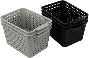 Vababa Plastic Mesh Basket, Desktop Storage Bin, Pack of 6