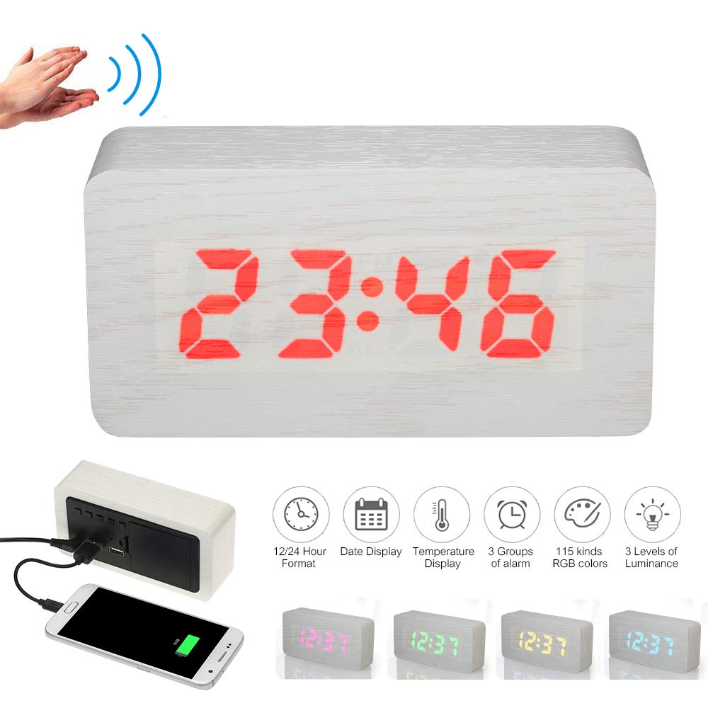 Buy Walmeck USB/Battery Operated Digital 115Color RGB LED Alarm Clock