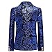 Boyland Boys Jacquard Suit Slim Fit Tuxedo Suits Jacquard Notch Lapel Tux Jacket Pants Party Formal Wear Blue
