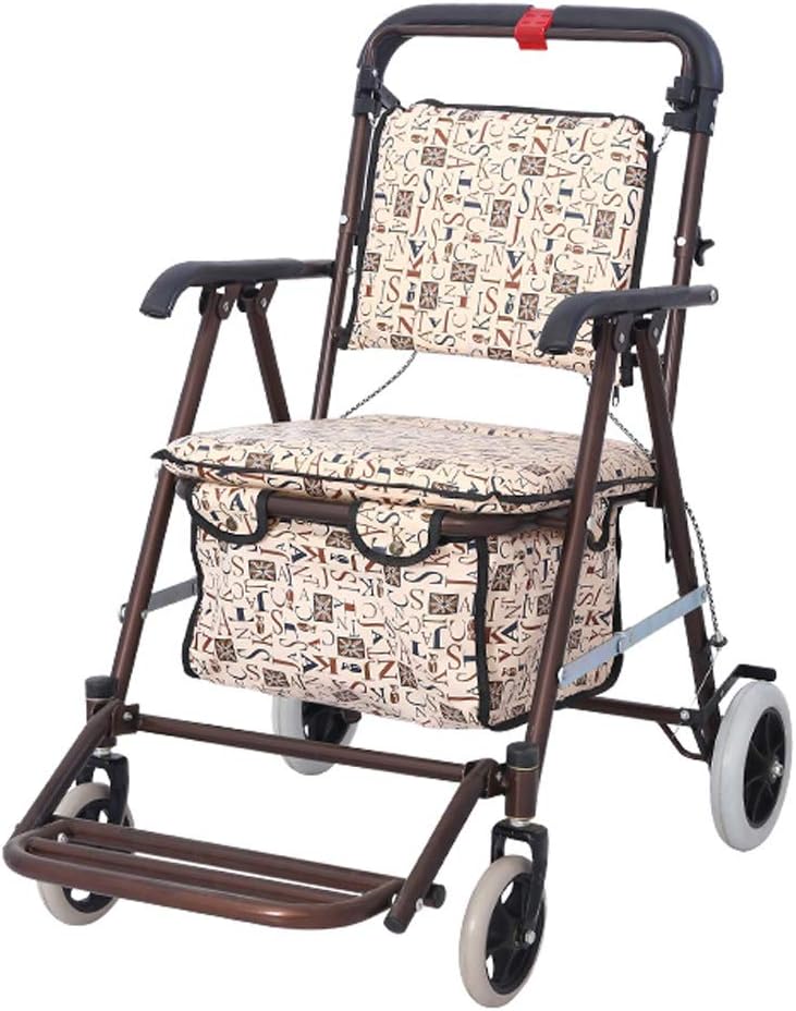 Shopping Trolley For The Elderly, Folding Four-wheeled Shopping Cart With Seat, Senior/Disabled Mobility Scooters, Folding Walker