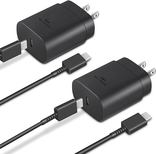 GUUSMART Type C Charger 2-Pack 25W Type C Fast Charging Block with 6ft USB C Charger Cable Compatible with Galaxy S26 S25 S24