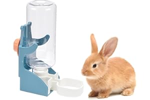 AMSGANK 17oz Rabbit Water Bottle, Hanging Automatic Water Dispenser Pet Cage Feeder Water Bowl for Small Animals Bunny Puppy 
