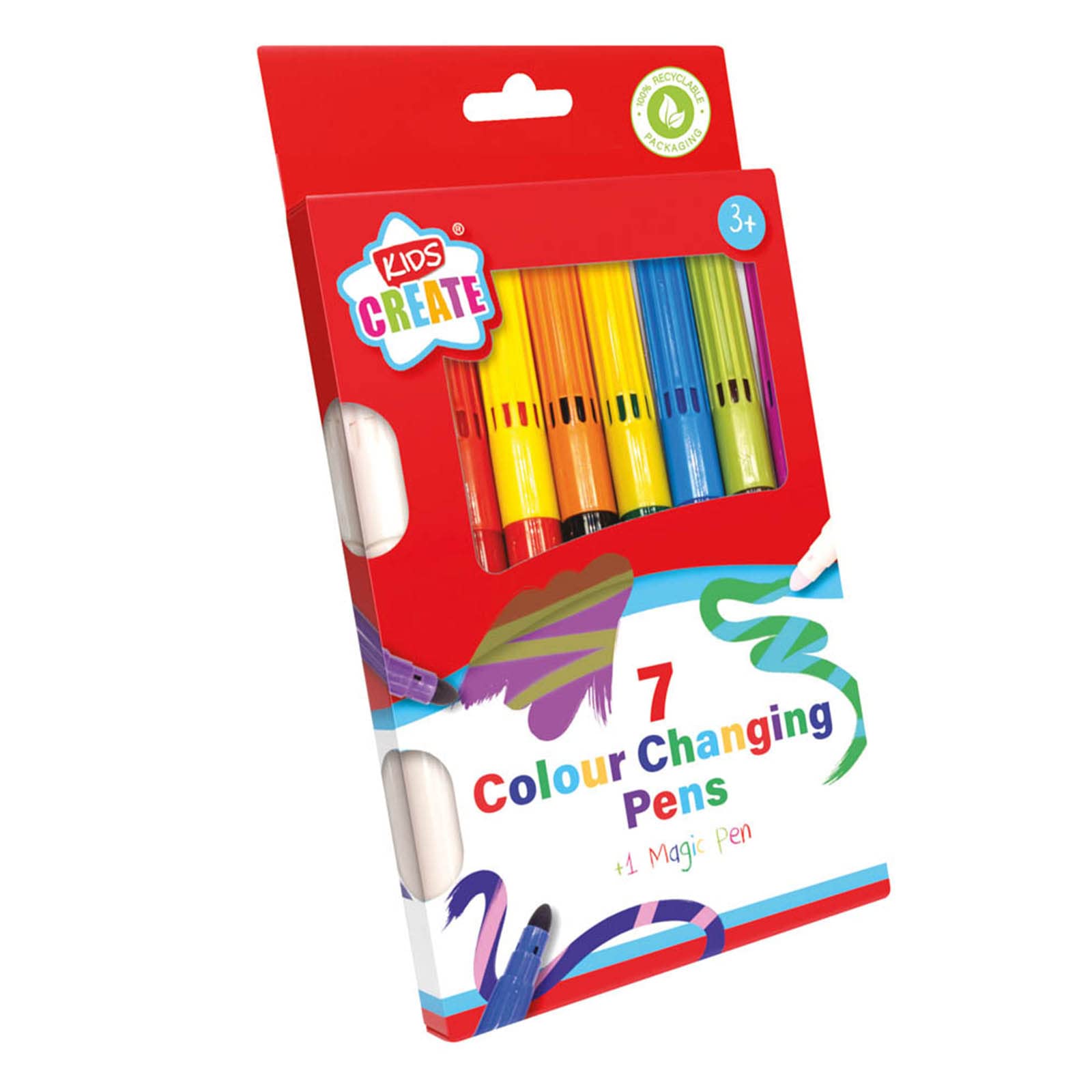 Kids Create Pack 7 Assorted Colour Changing Pens With Magic Pen Arts & Crafts 3+