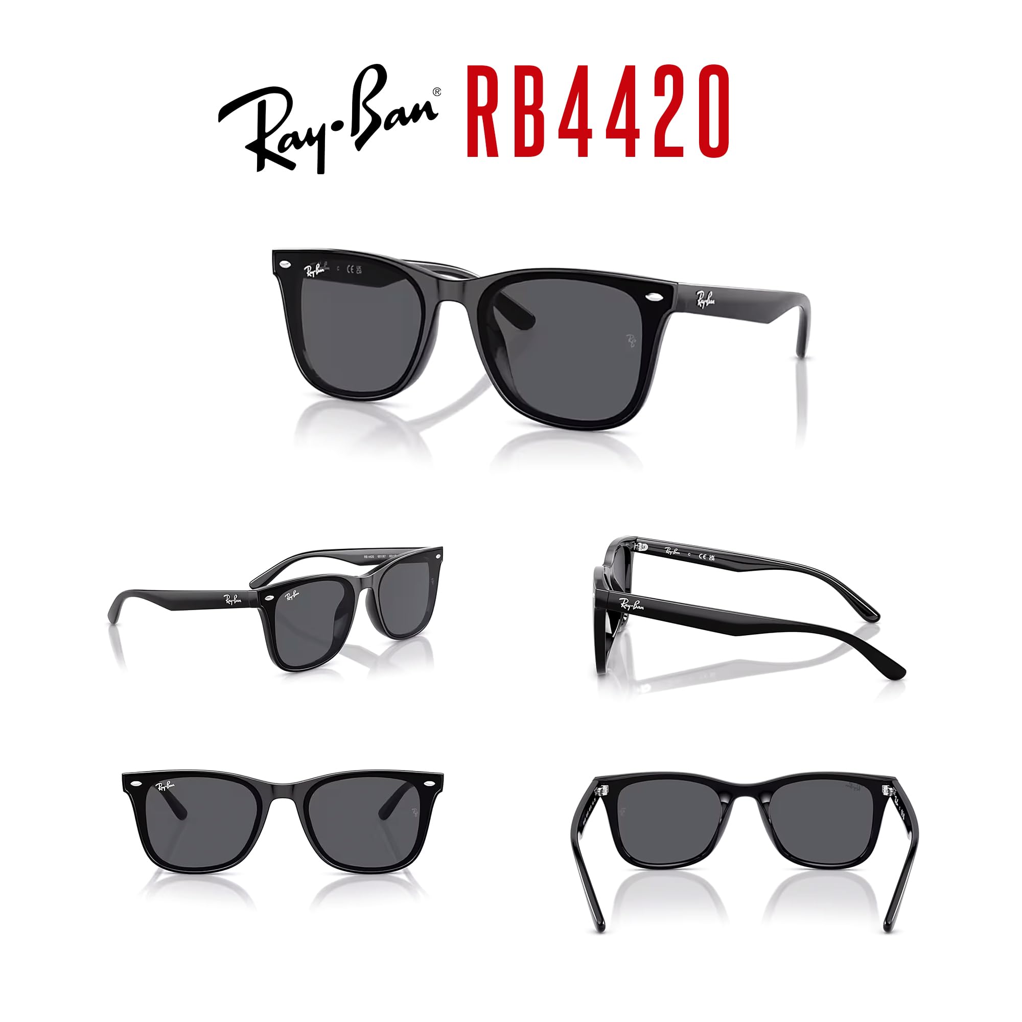 Ray-Ban RB4420 Square Sunglasses for Men for Women +BUNDLE with ACCESSORY EYEWEAR KIT