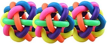 Amazon ビグッド Bigood ペットのおもちゃ 犬 おもちゃ 鈴入り マカロニラバーボール ペットグッズ ペット用品 オモチャ ゴム製 3個セット 6cm Bigood ビグッド ボール 通販