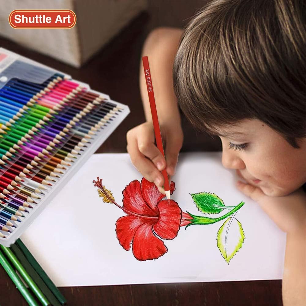 Shuttle Art 136 Colored Pencils, Soft Core Coloring Pencils Set for Adult Coloring Books, Doodling, Sketching, Drawing, Art Supplies : Office Products