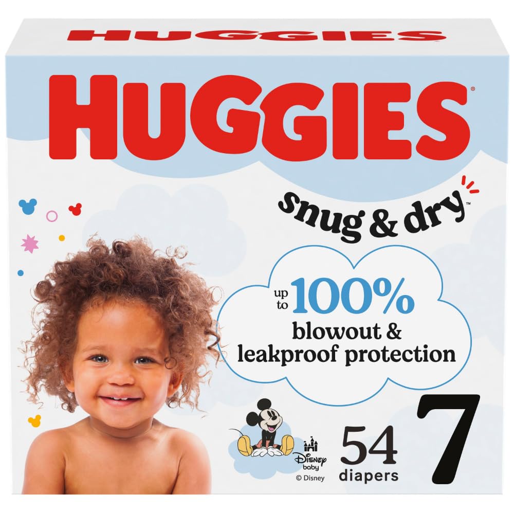 Photo 1 of Huggies Size 7 Diapers, Snug & Dry Baby Diapers, Size 7 (41+ lbs), 54 Count, Packaging May Vary