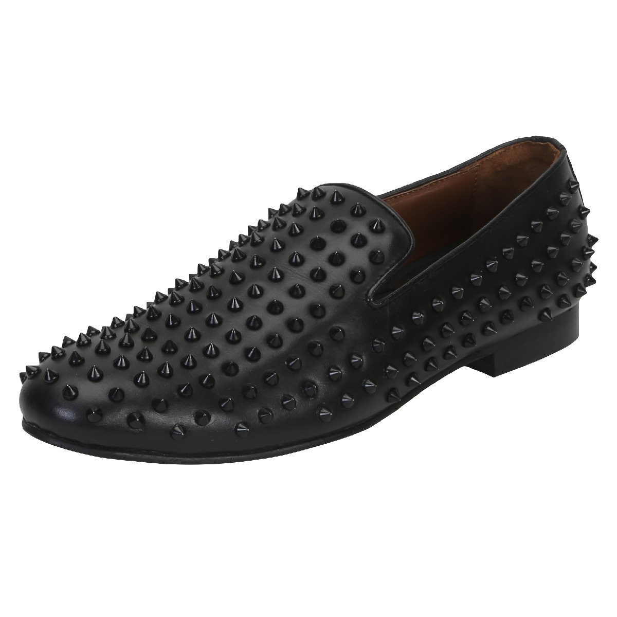black studded mens loafers