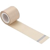 Dltsli 2" Width x 11 Yard Roll PTFE Coated Fiberglass High Temperature Tape with Silicone Adhesive Cloth, Release Surface on 