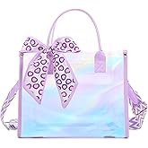 ASKSKY Clear Tote Bag Stadium Events Transparent Clear Purse for Women Thick PVC Shoulder Bag with Guitar Strap for Concert