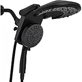 Rain Shower Head with Handheld: Foldable High Pressure Shower Heads with Handheld Spray Combo, 9 Spray Settings/Modes Hand Held Showerhead Dual Rainfall Shower Head Built-in Magnetic Docking and Jets