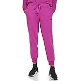 DKNY Women's Sport Metallic Stripe Logo Fleece Sweatpant