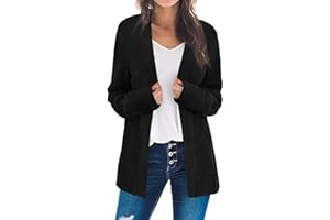 Bosmeer Women's Open Front Long Sleeve Cardigan Sweaters Business Casual Lightweight Outerwear Coats Fall Fashion Clothes
