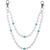 Sparkly Ceramic Beads Wallet Chain - 10mm Shiny Bohemian Purse Jean Pants Chains for Men Women Fashion Accessories