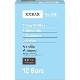 RXBAR Protein Bars, 12g Protein, Gluten Free Snacks, Vanilla Almond, 22oz Box (12 Bars)
