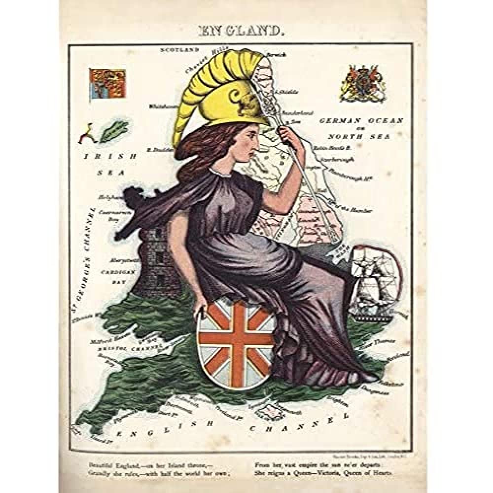 Lancaster 1869 Pictorial Map England Queen Victoria Art Print Canvas Premium Wall Decor Poster Mural