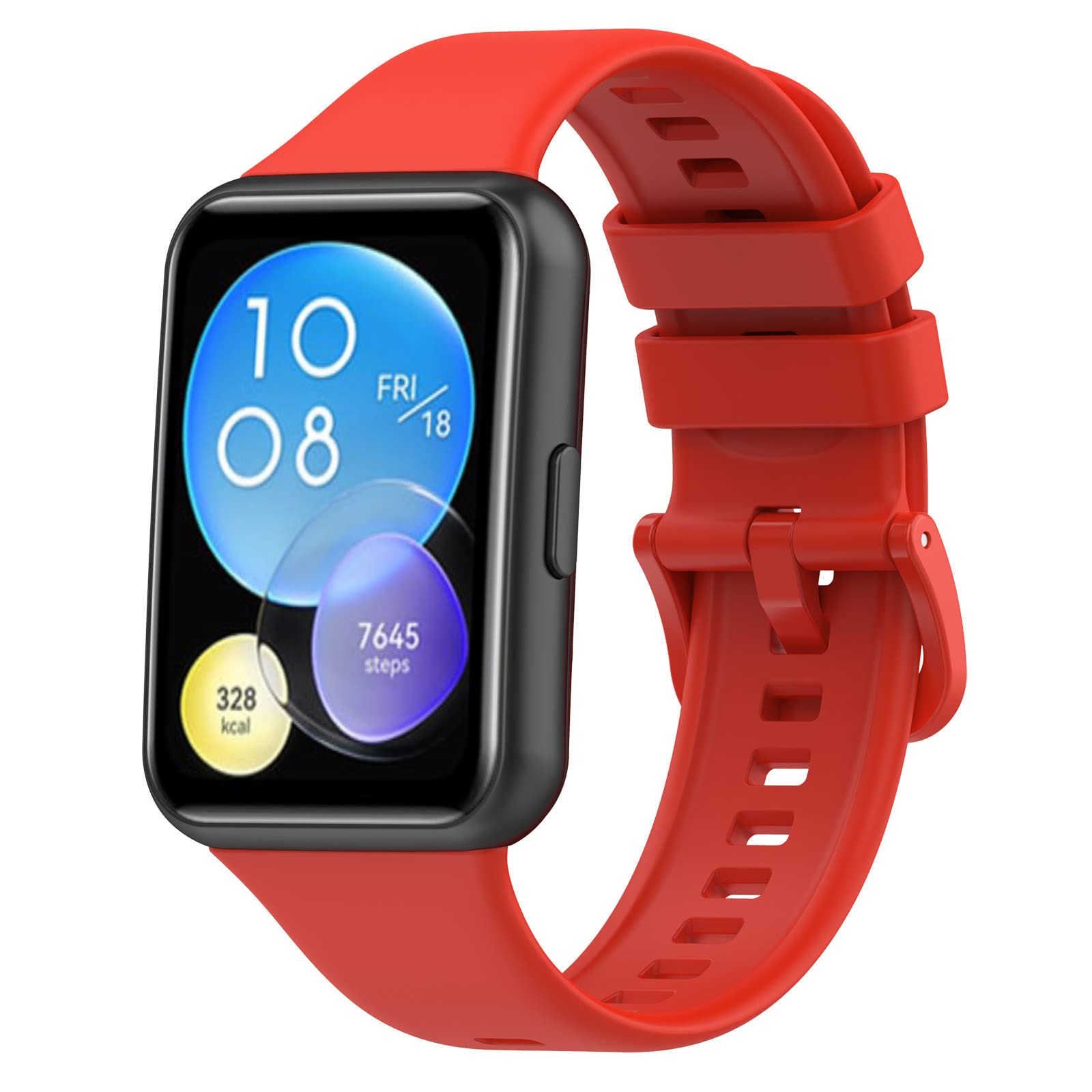 Wownadu Straps Compatible for Huawei Watch Fit 2 Strap Red Replacement for Women Men Silicone Band,(No Watch)