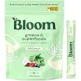 Bloom Nutrition Superfood Greens Powder Stick Packs, Digestive Enzymes with Probiotics and Prebiotics, Gut Health, Bloating Relief for Women, Chlorella, Green Juice Mix, 15 SVG, Coconut