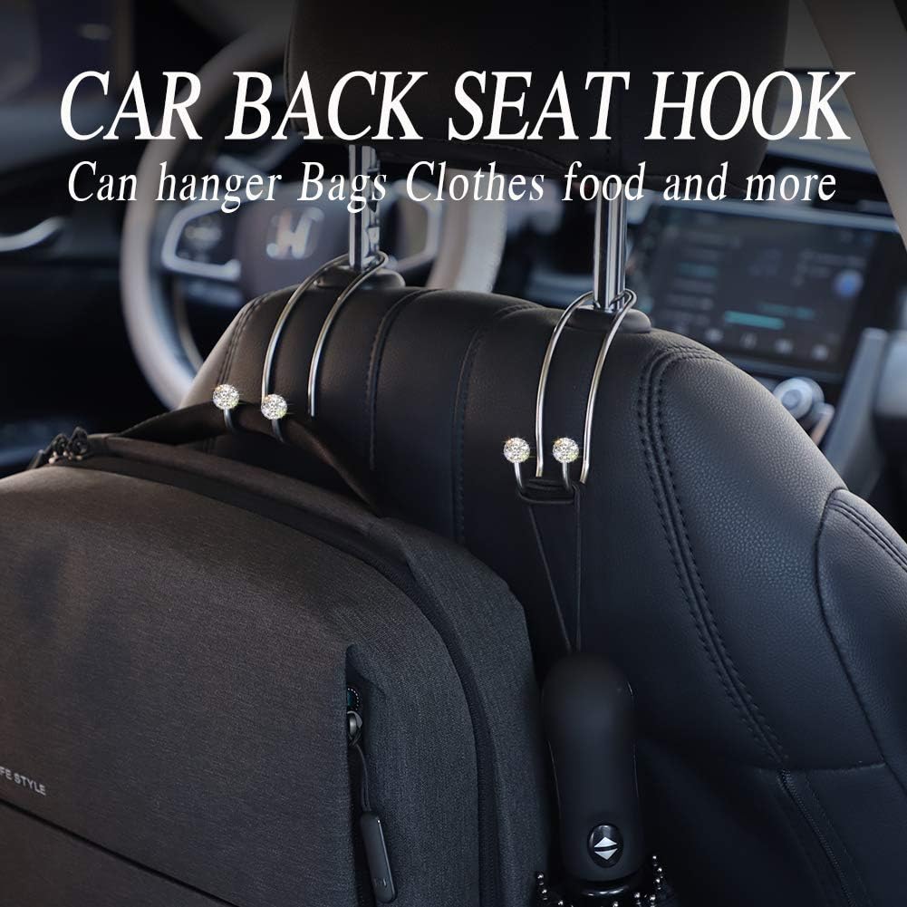 SAVORI Auto Hooks Bling Car Hangers Organizer Seat Headrest Hooks