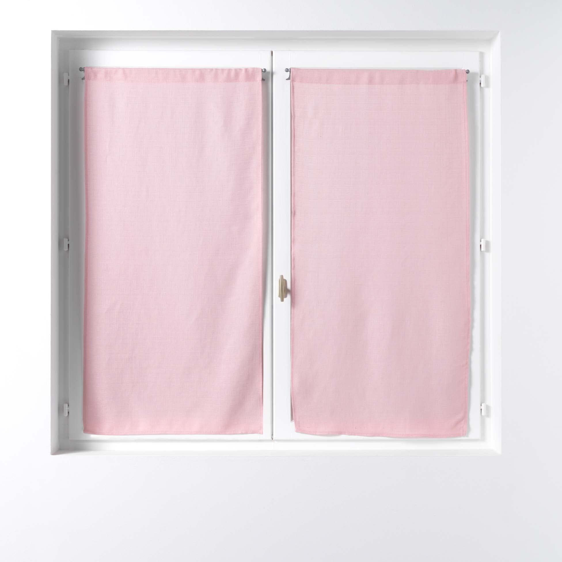 Douceur d'Intérieur, Soane Pair of Voile Net Curtains (2 x 60 x 90 cm) Pink Woven Voile — image 1