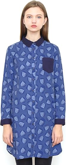 Amazon Co Jp グラニフ Graniph コラボレーション ワンピース 野口さん パターン ちびまる子ちゃん シャツ ワンピース ネイビー Lady F G109 G112 服 ファッション小物