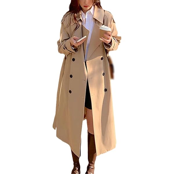 Amazon.com: Woman Long Trench Coat Streetwear Loose Cloak