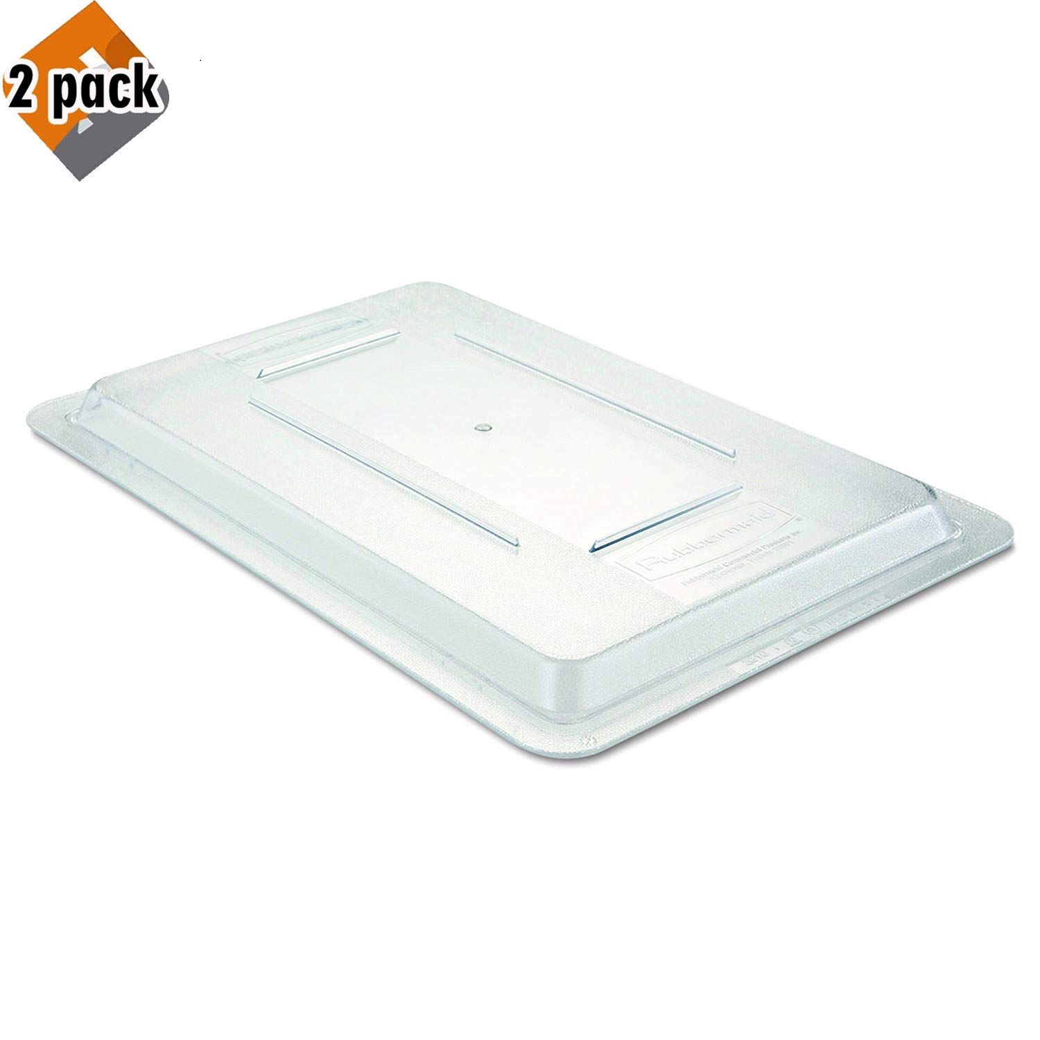 Rubbermaid Commercial Products Food Storage Box Lid for 2, 3.5, and 5 Gallon Sizes, Clear (FG331000CLR), 2 Pack