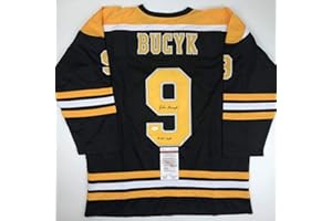 HOFSM.COM HALL OF FAME SPORTS MEMORABILIA Autographed/Signed Johnny John Bucyk HOF 1981 Boston Black Hockey Jersey JSA COA