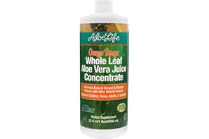 Aloe Life - Whole Leaf Aloe Vera Juice Concentrate, Soothing Relief for Indigestion, Antioxidant Catalyst, Supports Energy & Wellness, Certified Organic Aloe Leaves, Gluten-Free (Orange Papaya, 32 oz)
