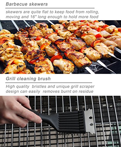 POLIGO 20pcs Stainless Steel BBQ Grill Tools Set - Complete Outdoor BBQ Grill Utensils Set, Heavy Duty Barbecue Accessories in Aluminum Carrying Case - Perfect Gift Set for Men