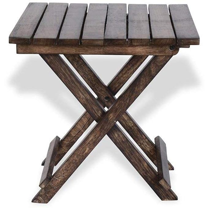 FABULO Wooden Folding Side Table Antique Handmade Foldable Coffee
