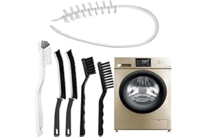 DUOYHIEL Washing Dryer Machine Rubber Seal Cleaning Brush Kits, Front Load Washer Cleaner Tools-1 PC Drum Slot Clean Brush & 5 PCS Crevice Cleaning Brushes for Bathroom, Shower & Kitchen Sink Household
