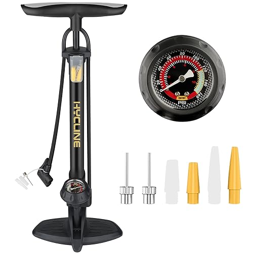 Hycline Bike Floor Pump with Gauge: Bicycle Tire Pump 160 PSI High